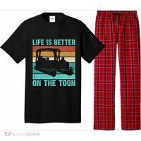 Pontoon Boat Boating Fathers Gift Life Is Better On The Toon Pajama Set thumb 0