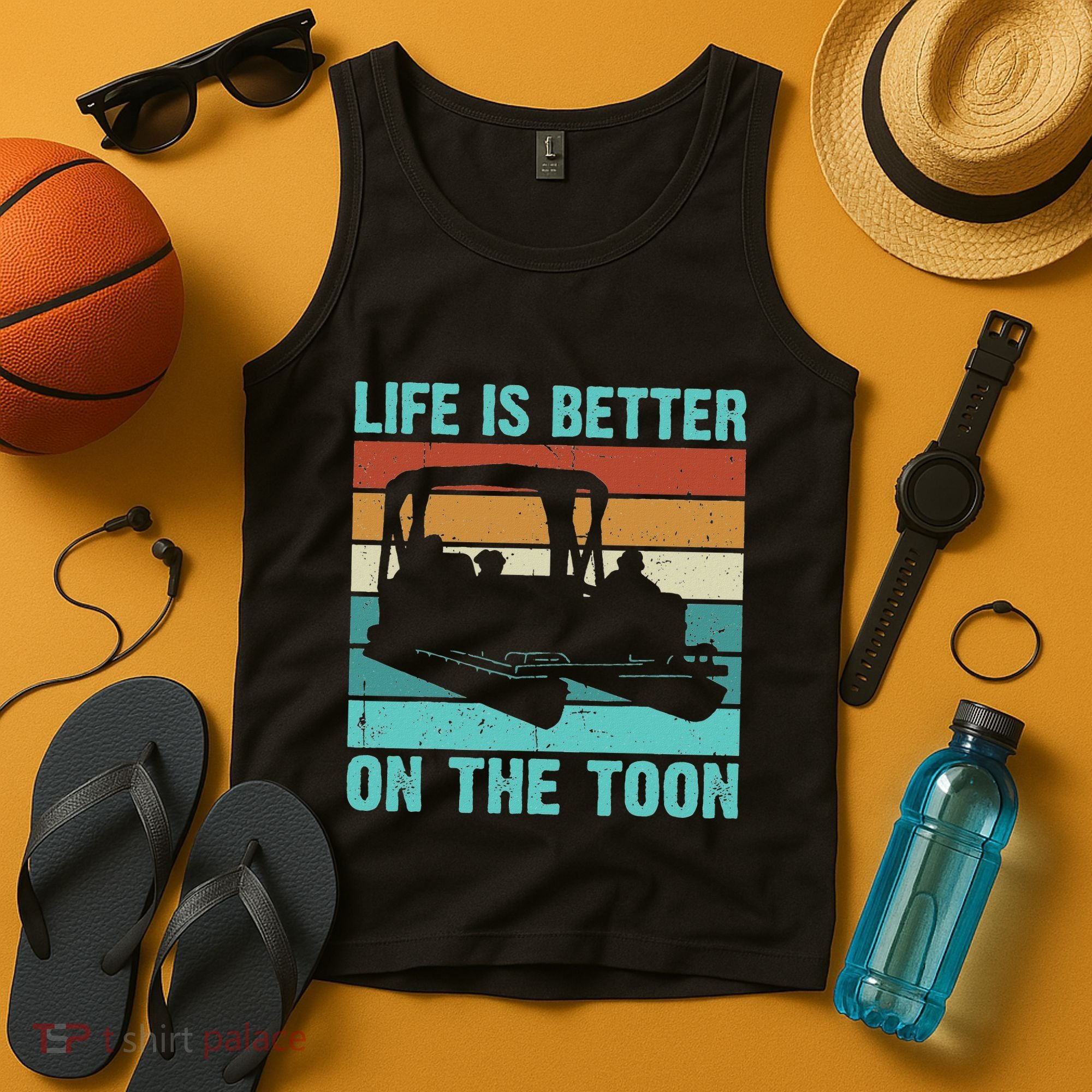 Pontoon Boat Boating Fathers Gift Life Is Better On The Toon Tank Top