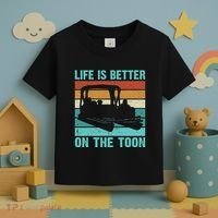 Pontoon Boat Boating Fathers Gift Life Is Better On The Toon Toddler T-Shirt thumb 3