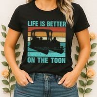 Pontoon Boat Boating Fathers Gift Life Is Better On The Toon Women's T-Shirt thumb 2