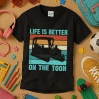 Pontoon Boat Boating Fathers Gift Life Is Better On The Toon Kids T-Shirt thumb 3