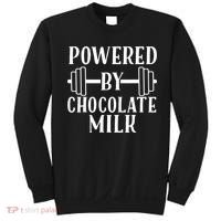 Powered By Chocolate Milk Gift Funny Weight Lifting Gift Sweatshirt thumb 0