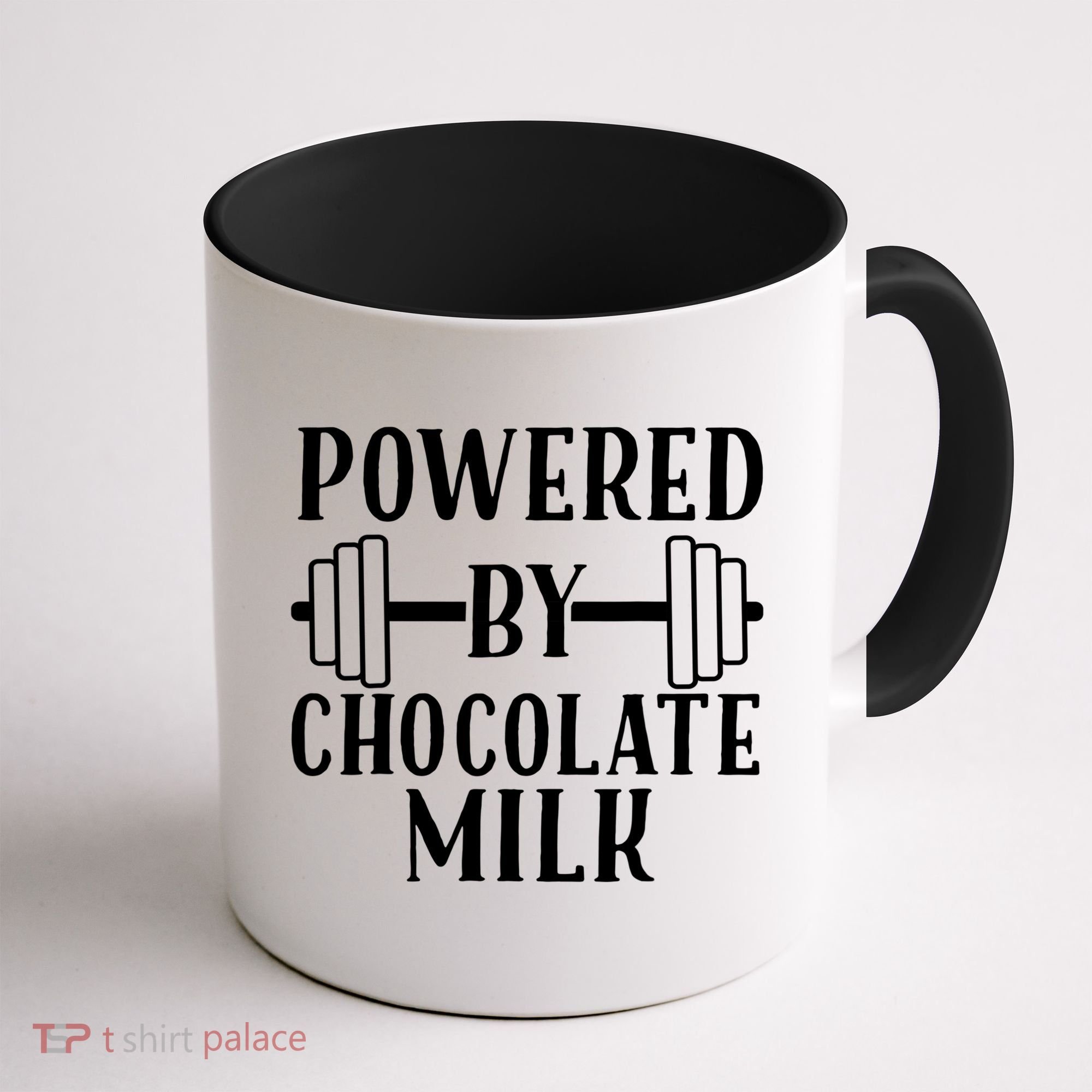 Powered By Chocolate Milk Gift Funny Weight Lifting Gift Coffee Mug