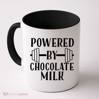 Powered By Chocolate Milk Gift Funny Weight Lifting Gift Coffee Mug