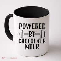 Powered By Chocolate Milk Gift Funny Weight Lifting Gift Coffee Mug thumb 0