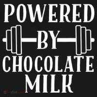 Powered By Chocolate Milk Gift Funny Weight Lifting Gift Polo thumb 3