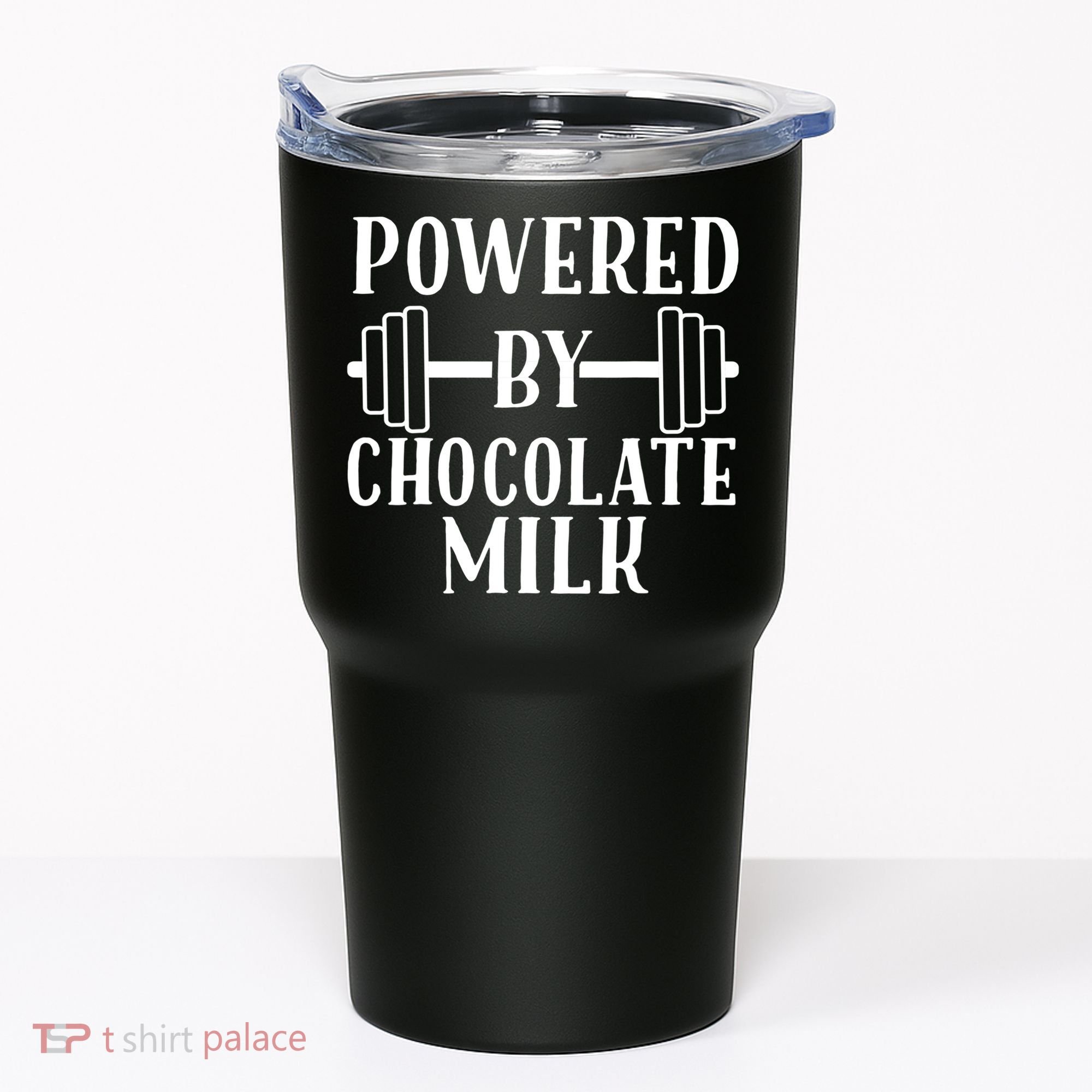 Powered By Chocolate Milk Gift Funny Weight Lifting Gift Tumbler