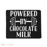 Powered By Chocolate Milk Gift Funny Weight Lifting Gift Mousepad thumb 0