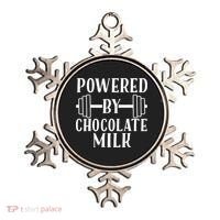 Powered By Chocolate Milk Gift Funny Weight Lifting Gift Ornament thumb 0