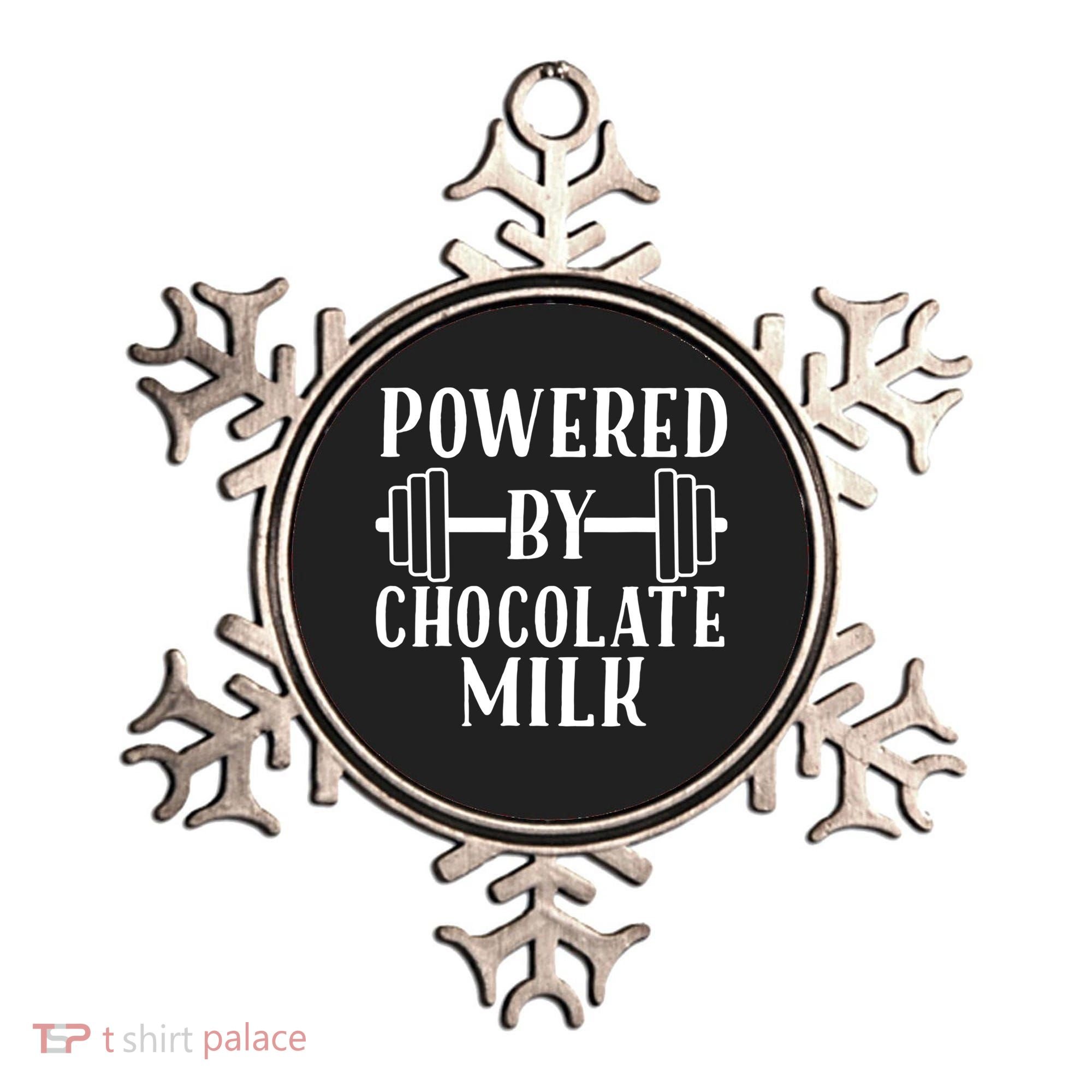 Powered By Chocolate Milk Gift Funny Weight Lifting Gift Ornament