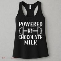 Powered By Chocolate Milk Gift Funny Weight Lifting Gift Women's Tank Top thumb 3
