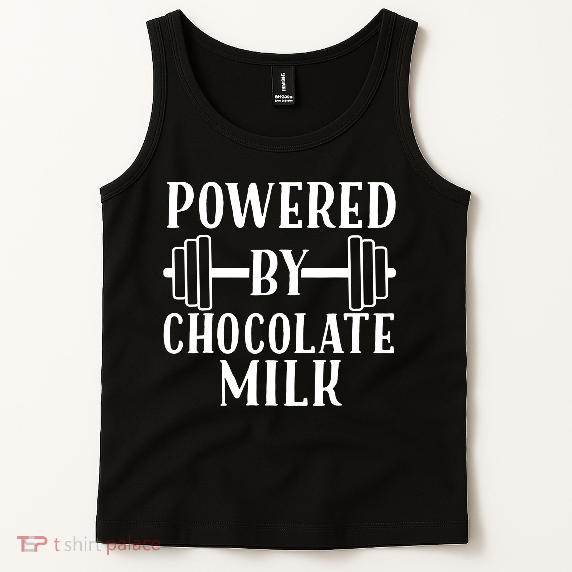 Powered By Chocolate Milk Gift Funny Weight Lifting Gift Tank Top