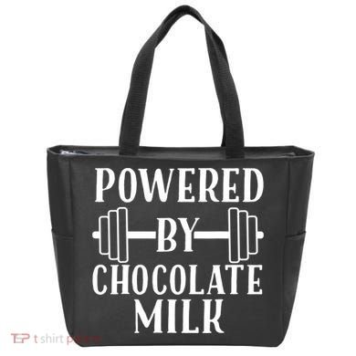 Powered By Chocolate Milk Gift Funny Weight Lifting Gift Tote Bag