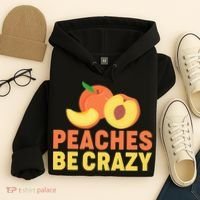Peaches Be Crazy Funny Peach Pun Fruit Georgia Iced Tea Hoodie thumb 4
