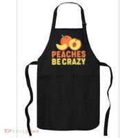 Peaches Be Crazy Funny Peach Pun Fruit Georgia Iced Tea Apron thumb 0