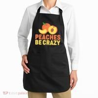Peaches Be Crazy Funny Peach Pun Fruit Georgia Iced Tea Apron thumb 2