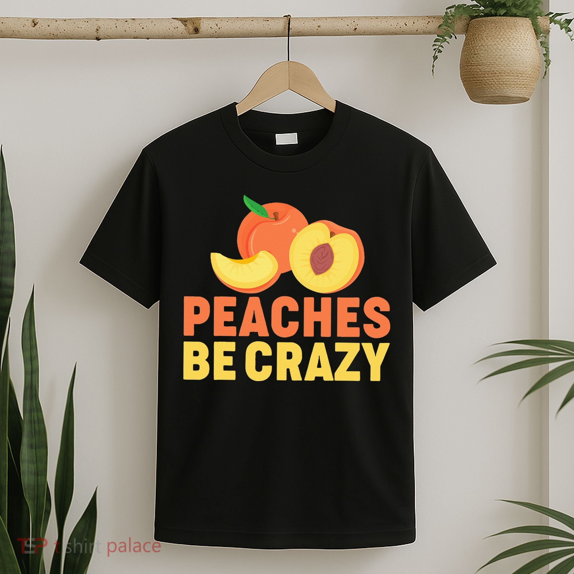 Peaches Be Crazy Funny Peach Pun Fruit Georgia Iced Tea T-Shirt