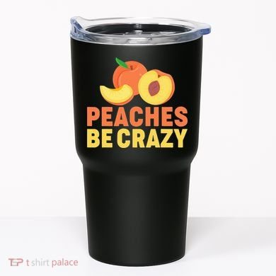 Peaches Be Crazy Funny Peach Pun Fruit Georgia Iced Tea Tumbler