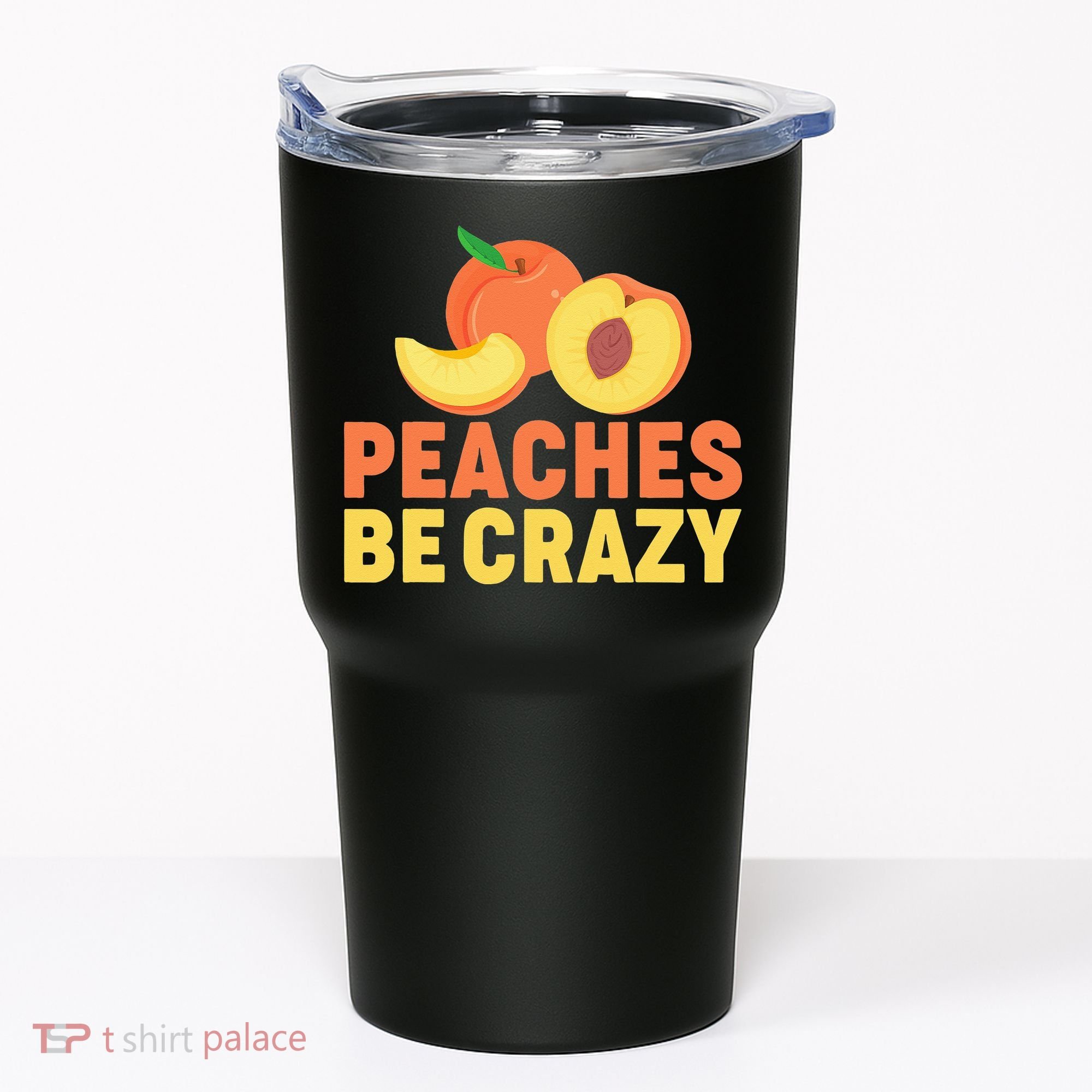 Peaches Be Crazy Funny Peach Pun Fruit Georgia Iced Tea Tumbler