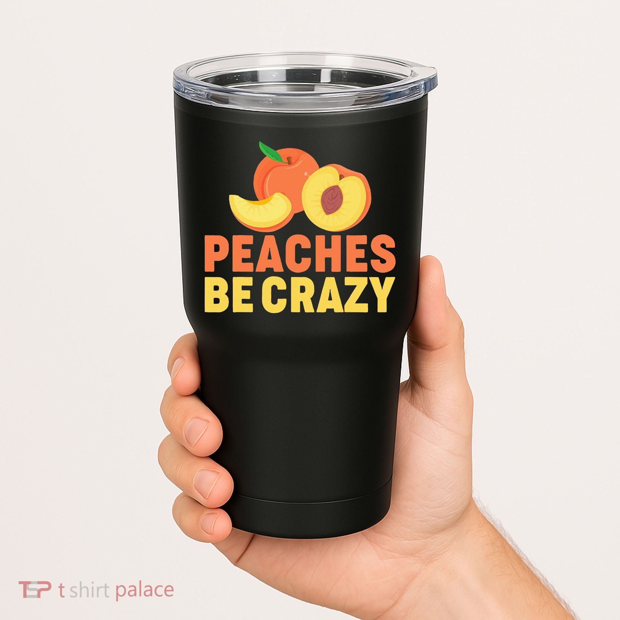 Peaches Be Crazy Funny Peach Pun Fruit Georgia Iced Tea Tumbler