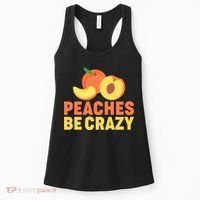 Peaches Be Crazy Funny Peach Pun Fruit Georgia Iced Tea Women's Tank Top thumb 0