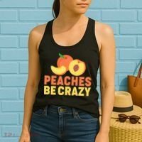 Peaches Be Crazy Funny Peach Pun Fruit Georgia Iced Tea Women's Tank Top thumb 2