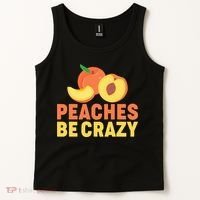 Peaches Be Crazy Funny Peach Pun Fruit Georgia Iced Tea Tank Top thumb 2