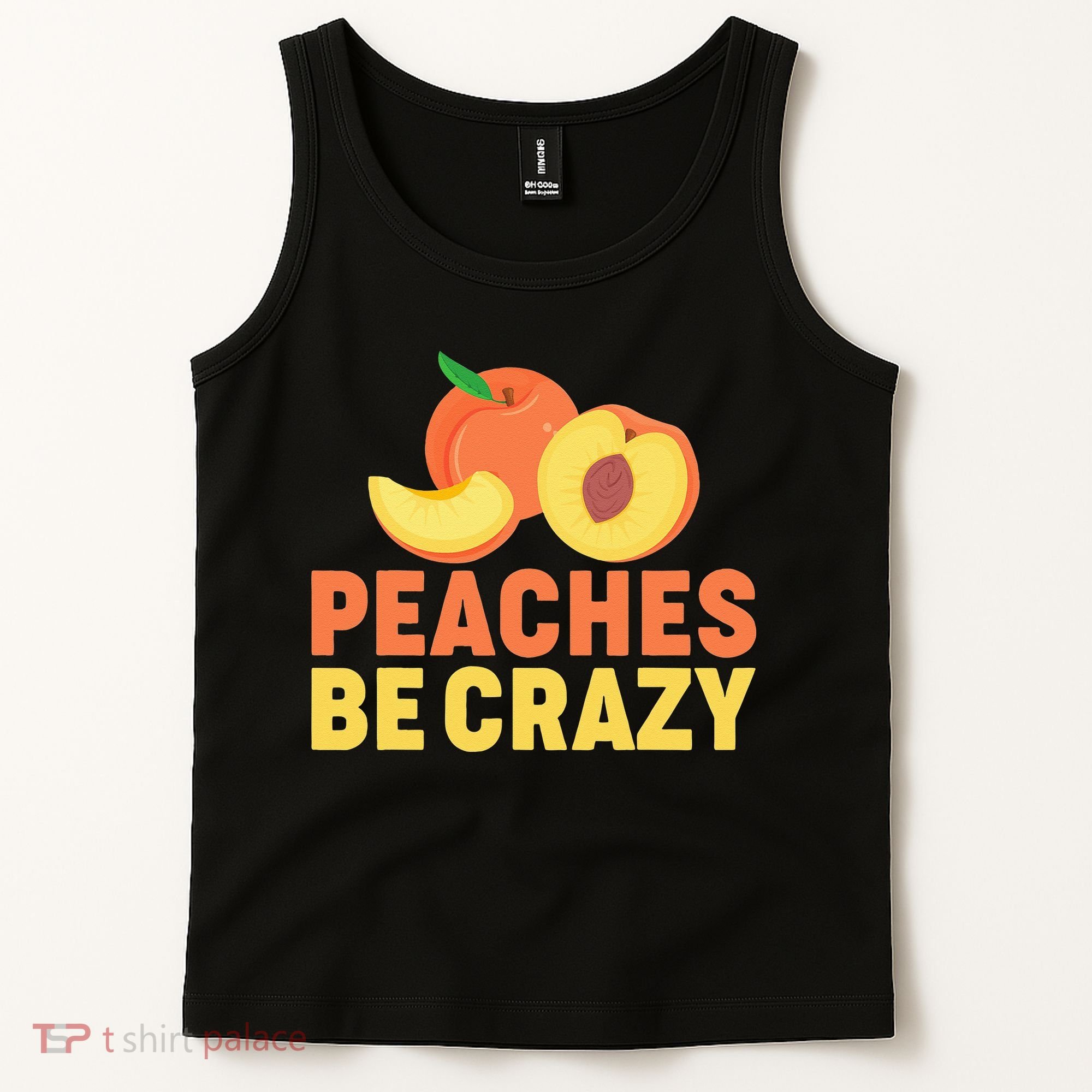Peaches Be Crazy Funny Peach Pun Fruit Georgia Iced Tea Tank Top