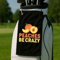 Peaches Be Crazy Funny Peach Pun Fruit Georgia Iced Tea Golf Towel thumb 2
