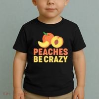 Peaches Be Crazy Funny Peach Pun Fruit Georgia Iced Tea Toddler T-Shirt thumb 2
