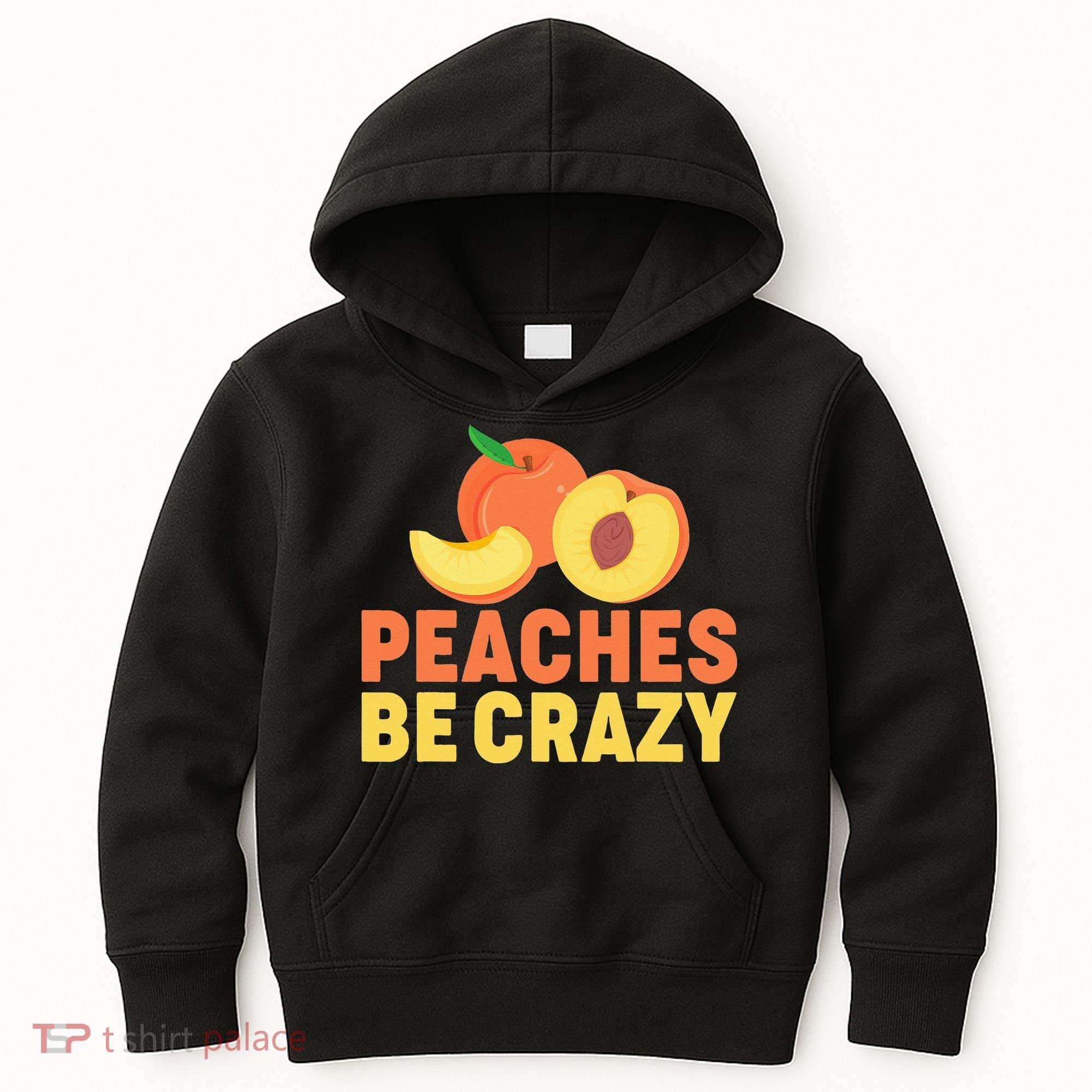 Peaches Be Crazy Funny Peach Pun Fruit Georgia Iced Tea Kids Hoodie