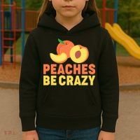 Peaches Be Crazy Funny Peach Pun Fruit Georgia Iced Tea Kids Hoodie thumb 3