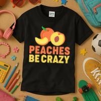 Peaches Be Crazy Funny Peach Pun Fruit Georgia Iced Tea Kids T-Shirt thumb 3