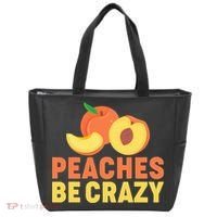 Peaches Be Crazy Funny Peach Pun Fruit Georgia Iced Tea Tote Bag thumb 0