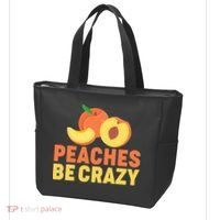 Peaches Be Crazy Funny Peach Pun Fruit Georgia Iced Tea Tote Bag thumb 3