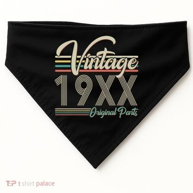 Personalize Birthday Custom Year Retro Vintage USA-Made Doggie Bandana