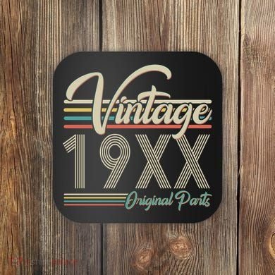Personalize Birthday Custom Year Retro Vintage Coaster