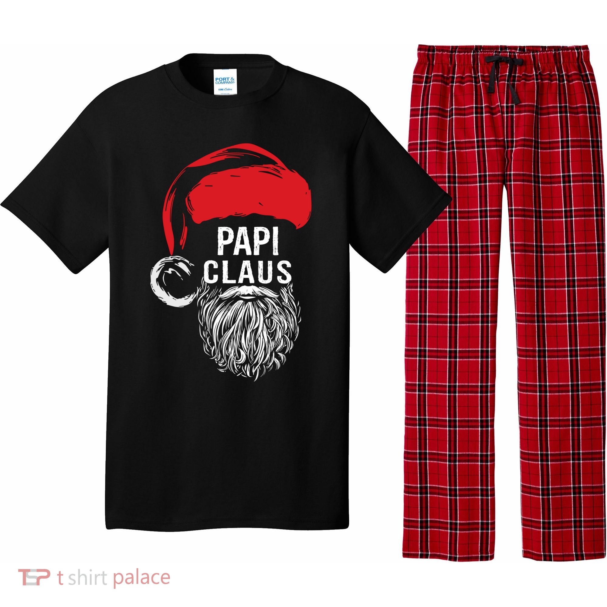Papi Beard Christmas Santa Red Hat Xmas Cute Funny Gift Cool Gift Pajama Set