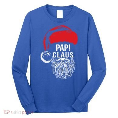 Papi Beard Christmas Santa Red Hat Xmas Cute Funny Gift Cool Gift Long Sleeve Shirt