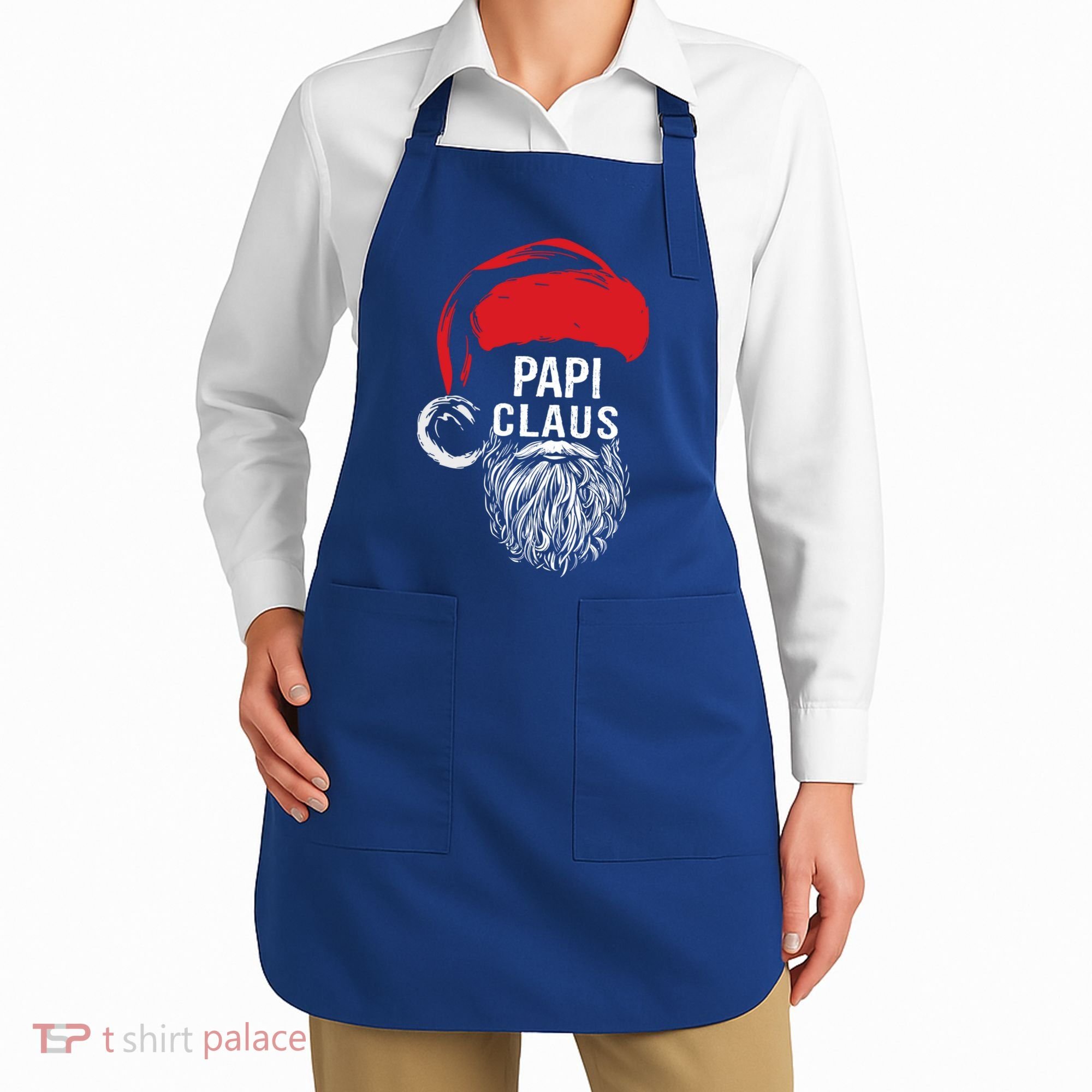 Papi Beard Christmas Santa Red Hat Xmas Cute Funny Gift Cool Gift Apron