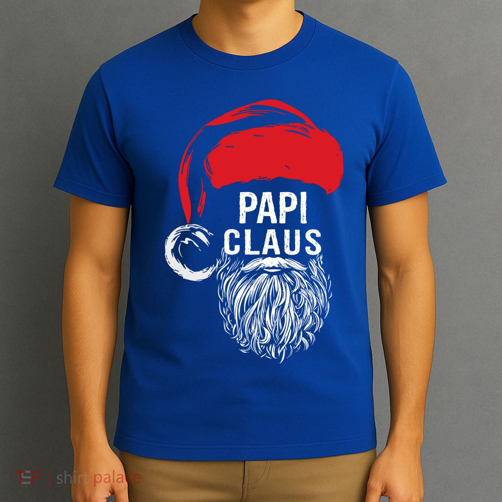 Papi Beard Christmas Santa Red Hat Xmas Cute Funny Gift Cool Gift T-Shirt