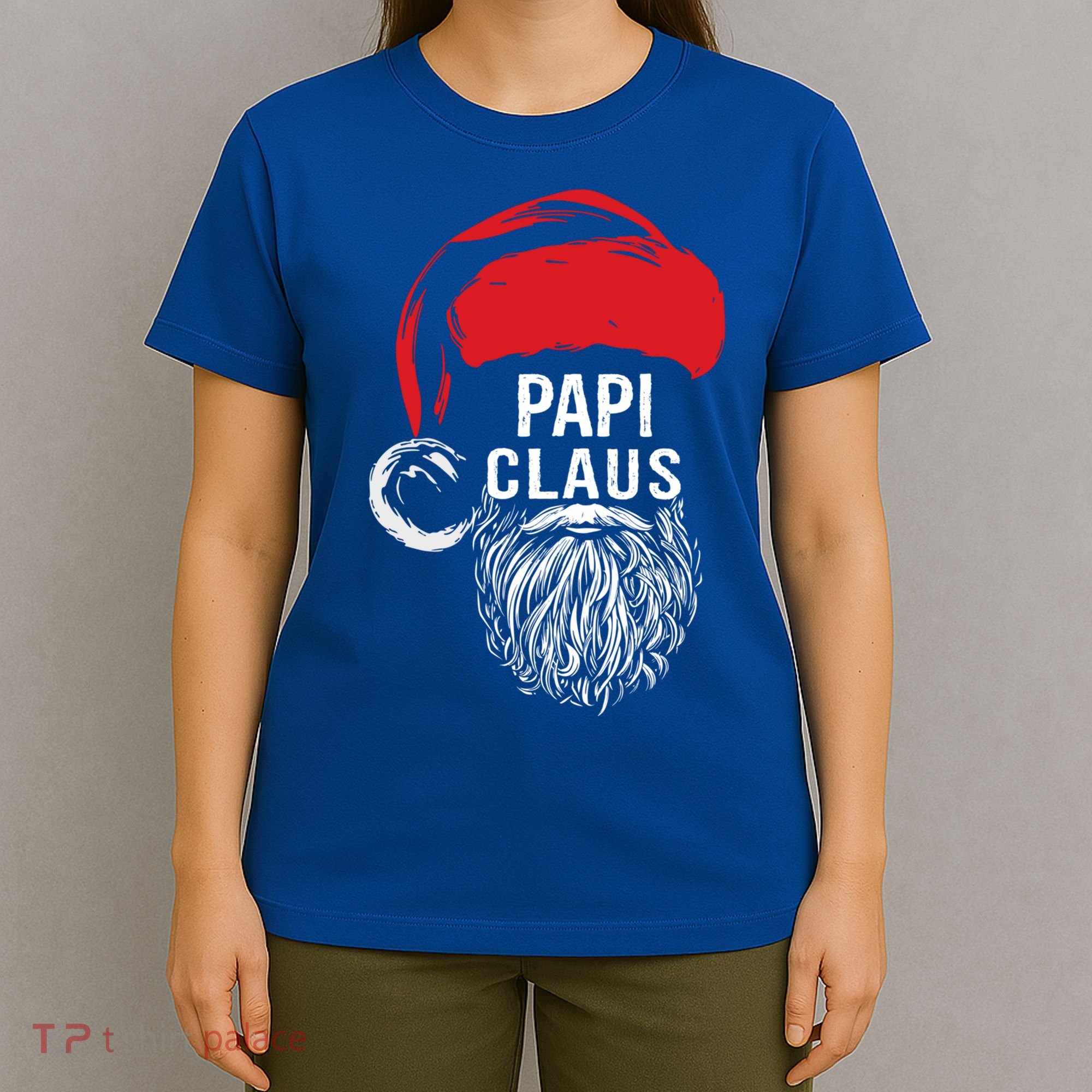 Papi Beard Christmas Santa Red Hat Xmas Cute Funny Gift Cool Gift T-Shirt
