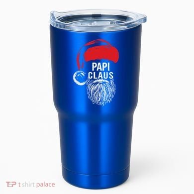 Papi Beard Christmas Santa Red Hat Xmas Cute Funny Gift Cool Gift Tumbler