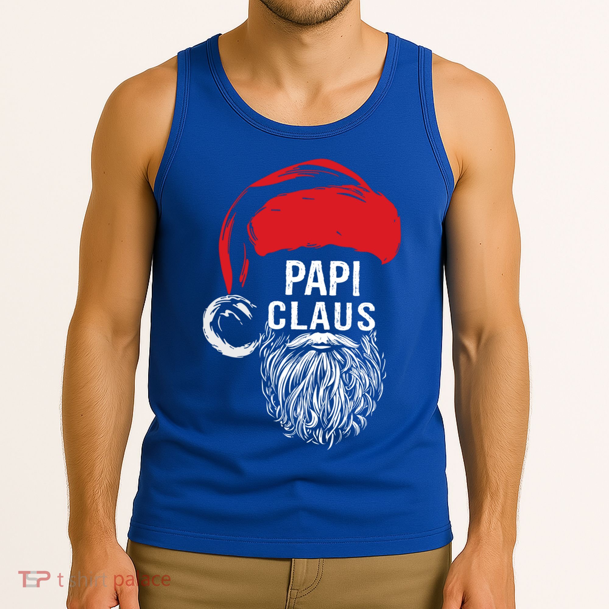 Papi Beard Christmas Santa Red Hat Xmas Cute Funny Gift Cool Gift Tank Top