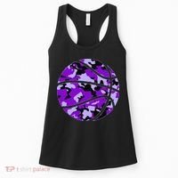 Purple Basketball Camo Purple Camouflage Basketball Women's Tank Top thumb 0