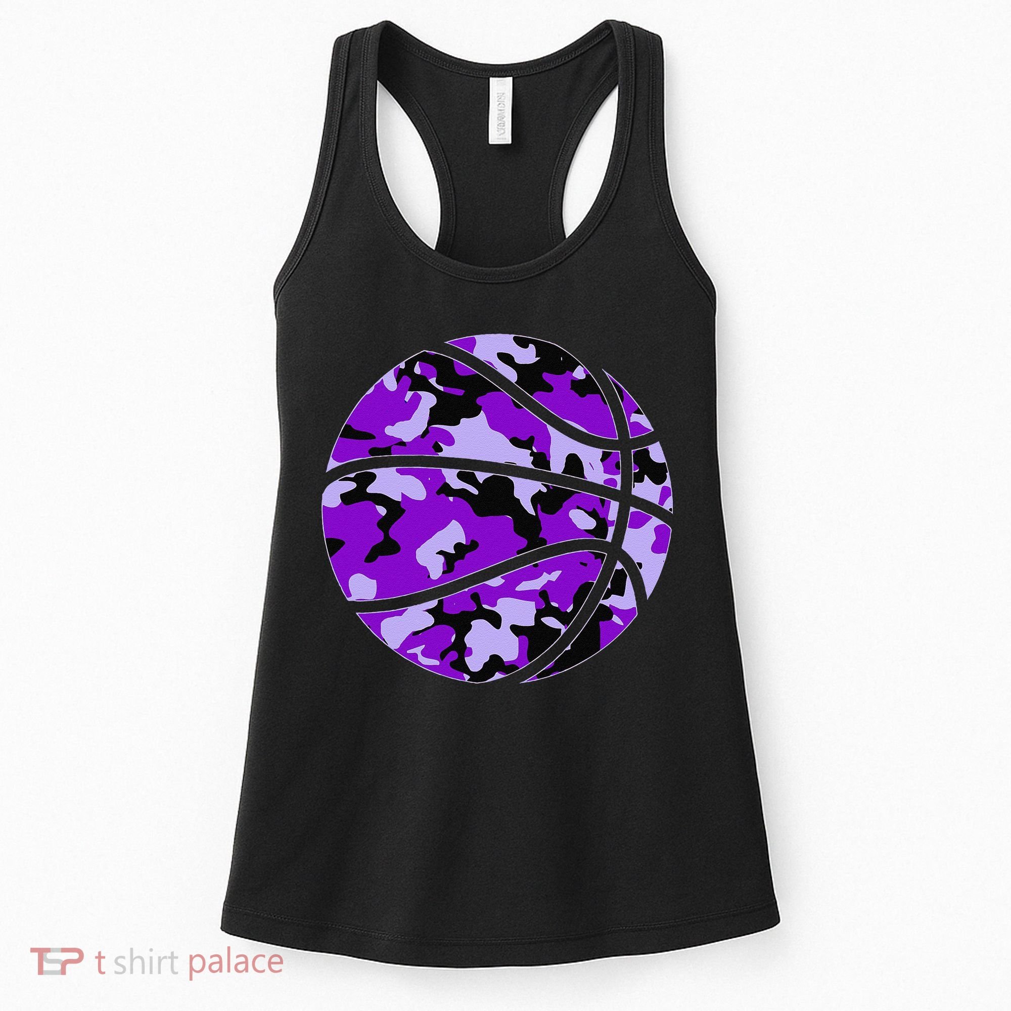Purple Basketball Camo Purple Camouflage Basketball Women's Tank Top