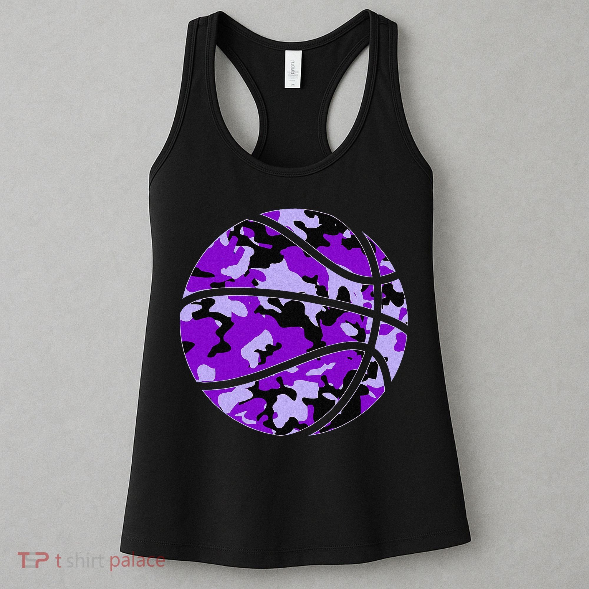 Purple Basketball Camo Purple Camouflage Basketball Women's Tank Top