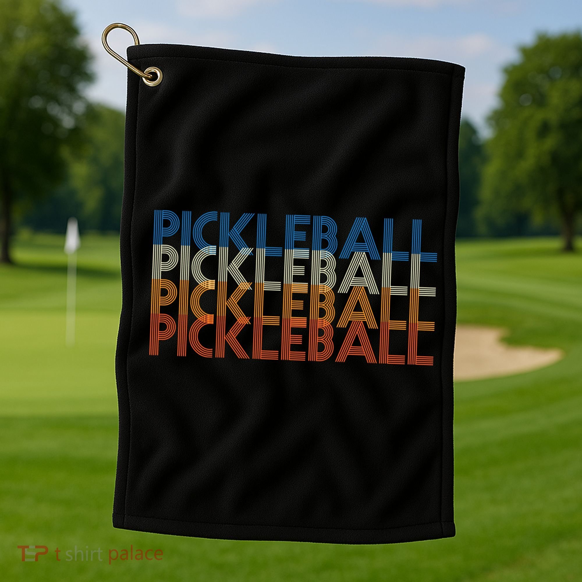 Pickle Ball Classic Retro Pickleball Golf Towel