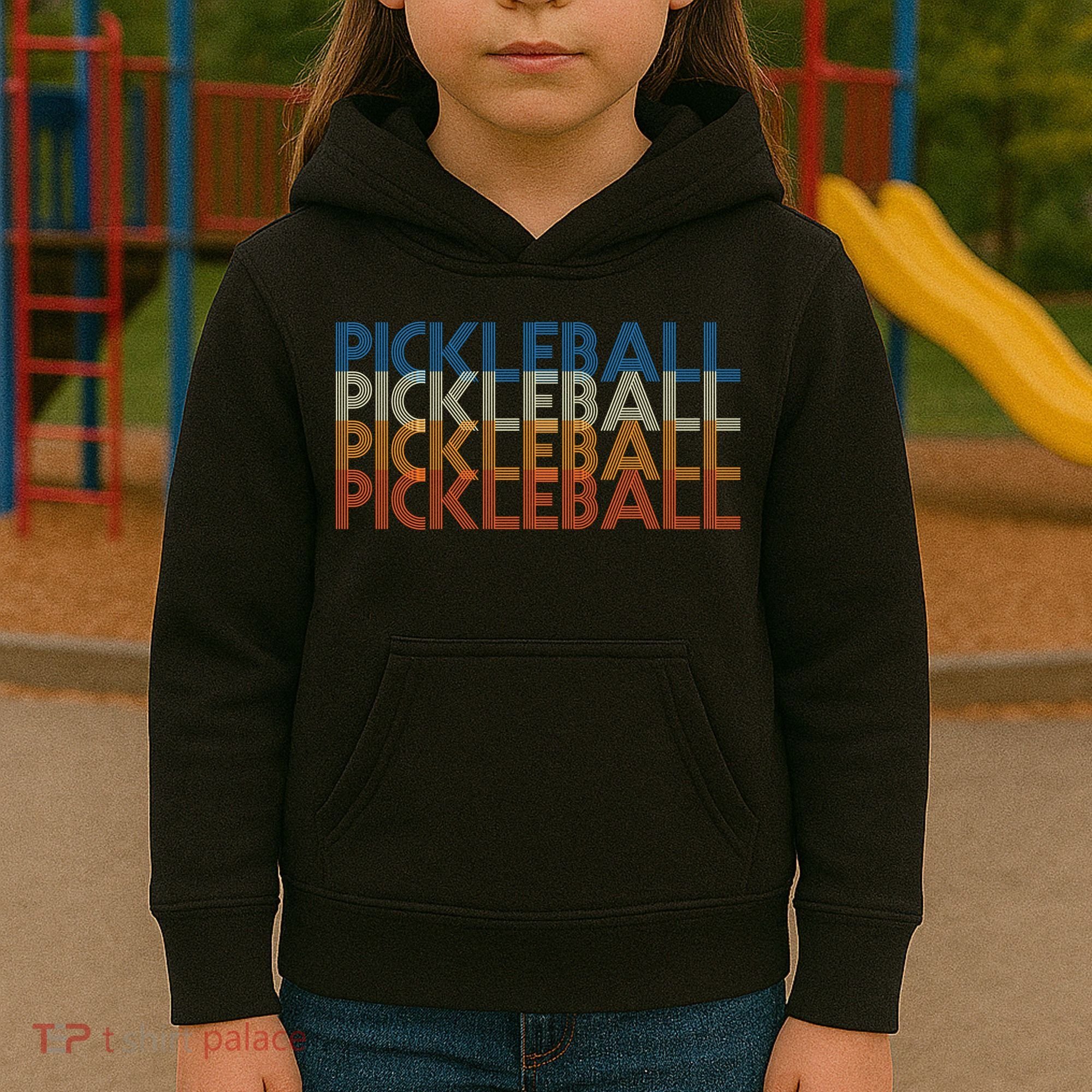 Pickle Ball Classic Retro Pickleball Kids Hoodie