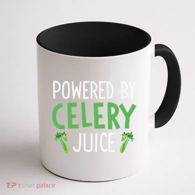 Powered By Celery Juice Coffee Mug back